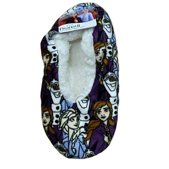 NEW Disney Frozen II Fuzzy Baba Slipper Socks Kids Shoe Size 13 - 4 - Picture 5 of 5